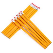 Custom Wood Cased HB Pencils - Yellow Bulk Pack with Standard Eraser