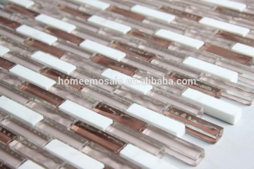 White marble stone glass patterned mosaic tiles for interior decoration