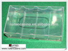 100ct Clear Plastic Poker Chip Case Poker Chip Tray Chip Rack With Cover