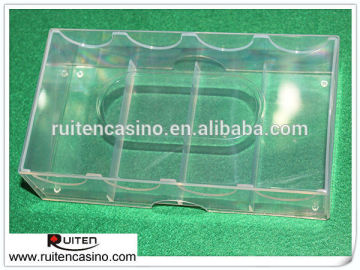 100ct Clear Plastic Poker Chip Case Poker Chip Tray Chip Rack With Cover