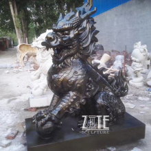 Outdoor fiberglass dragon sculpture resin chinese kylin statue for sale