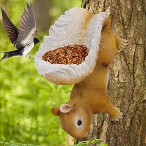 Squirrel Bird Feeder Decor Outdoor