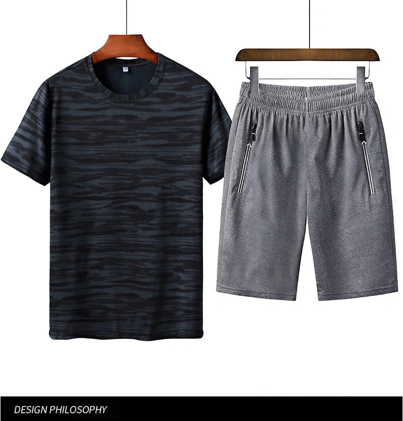 Wholesale Mens Summer Custom Sport Tshirt Polyester Track Suits Sportswear