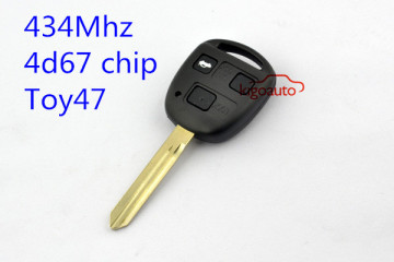 434Mhz 4d67 chip toy47 car key control remote key for Toyota