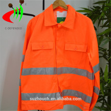 roadway safety polyester cotton reflective jacket for workwear