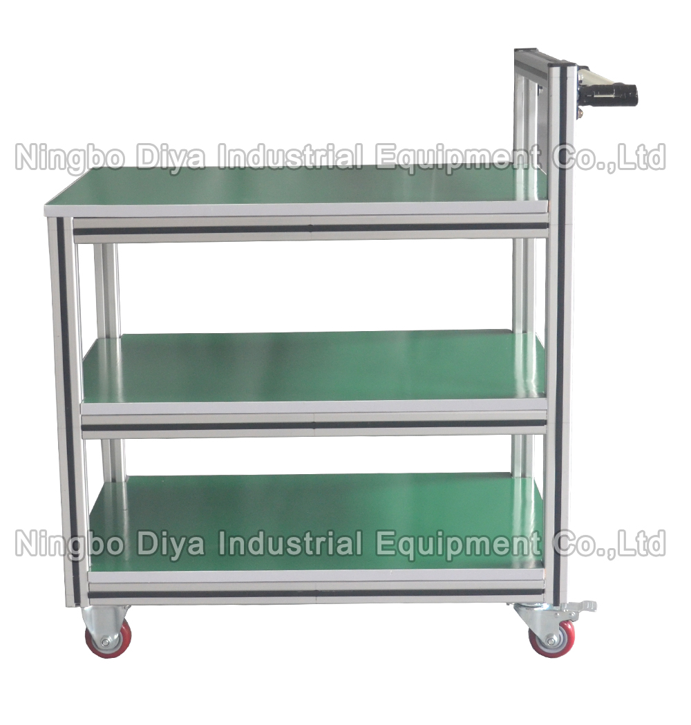 DY-T112 Aluminium Industrial Trolley Handpush Tote Cart 3 layers