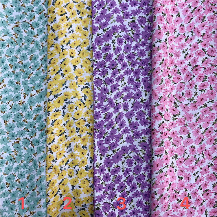 Wholesale printed woven plain floral poplin 100% cotton fabric for lady dress