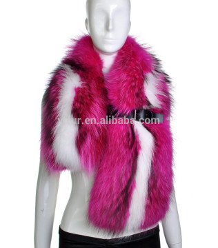 YR152 Luxury Genuine Raccoon Fur Shawl Patchwork Fur Wrap