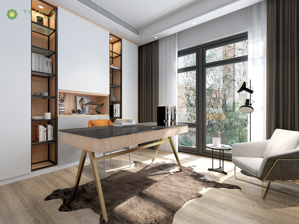 White and Grey Study Room