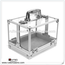 Clear Acrylic Poker Chip Carrier Holds 600ct Poker Chips WITHOUT Chip Racks