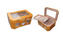 Elegant Glass Top cedar box Birdseye Maple Burl Display Cigar Humidor