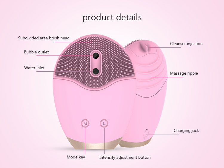 Electrically heated Silicone Facial Cleansing Brush