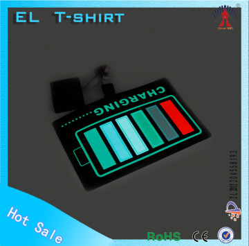 Sound dancing el t-shirt el flashing t-shirt sound active t-shirt