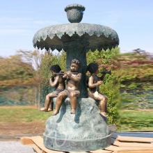outdoor garden decoration metal craft bronze cherub fountain