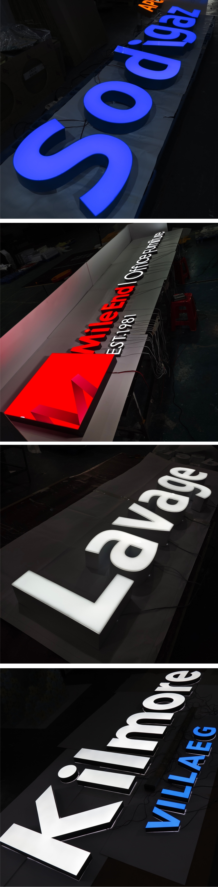 Stainless Steel Frontlit Advertising Sign Outdoor Led Letter Sign 3D Led Channel Letter Sign