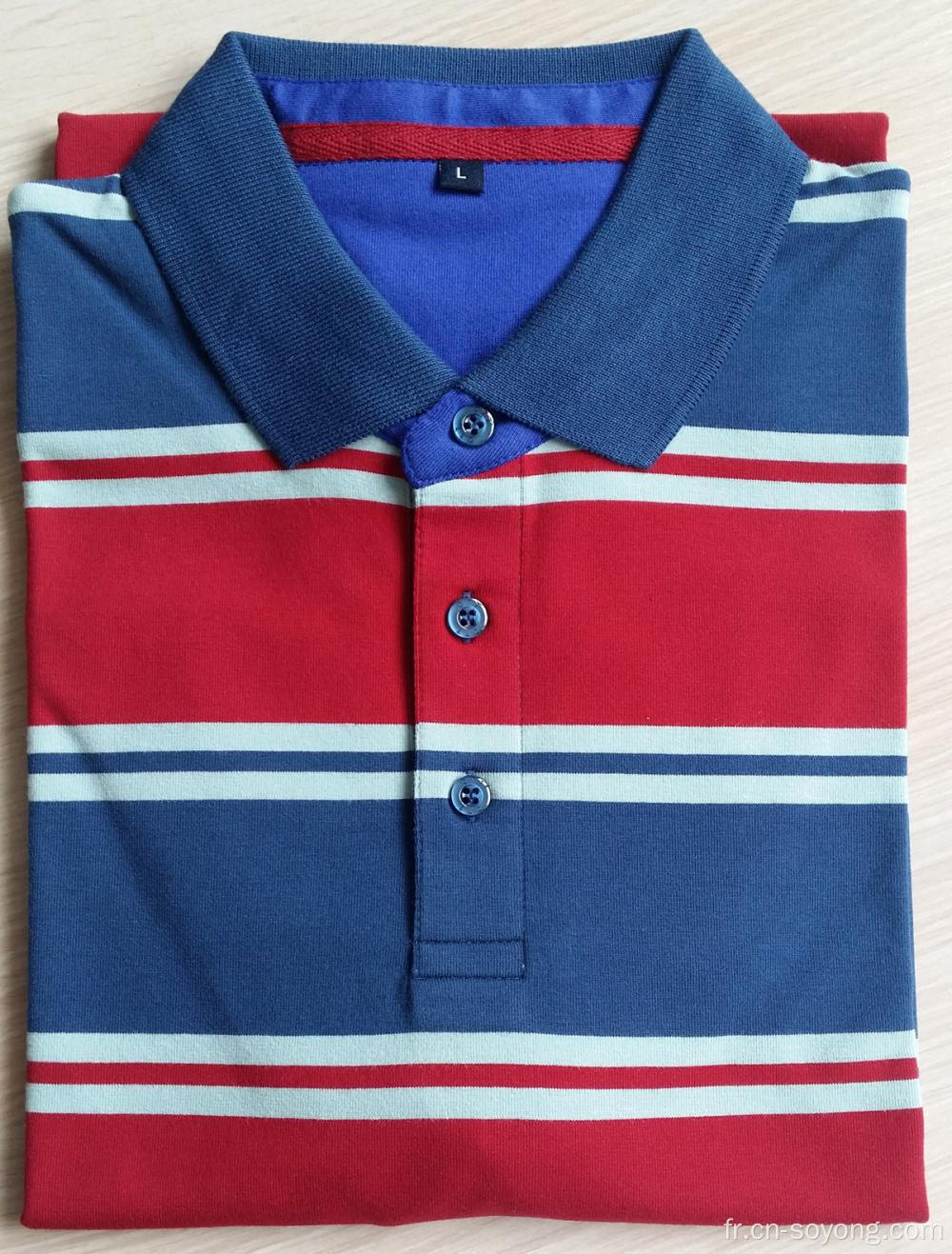 Polos 100% coton pour hommes teints en fil