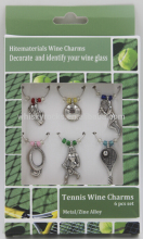 Tennis Wine Charms