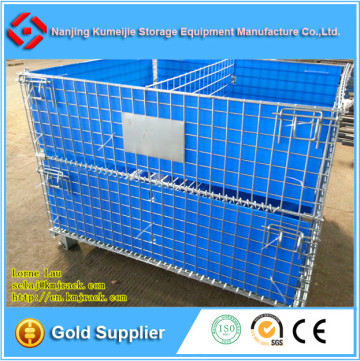 Heavy Duty Collapsible Wire Mesh Container with PP Sheet