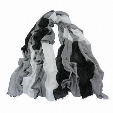 New Arrival Soft Modal and Cashmere Blended Yarn Dyed Scarf, Check Design