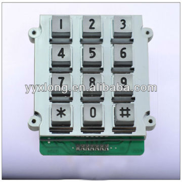 rugged metal numeric payphone keypad