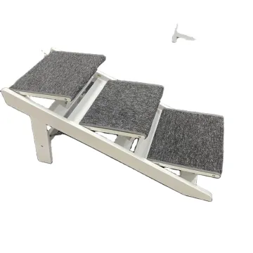 Wooden Dog Ramp with 4 Steps - Foldable Dog Stairs for Climbing