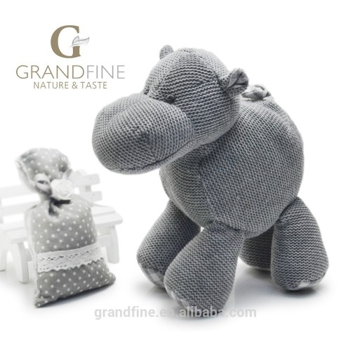 Soft stuffed kid knitted hippo toy new 2015 dolls with EN71 test report and CE mark and Reach docs