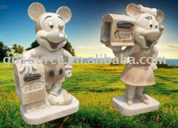 stone mickey mouse mail box in home and garden