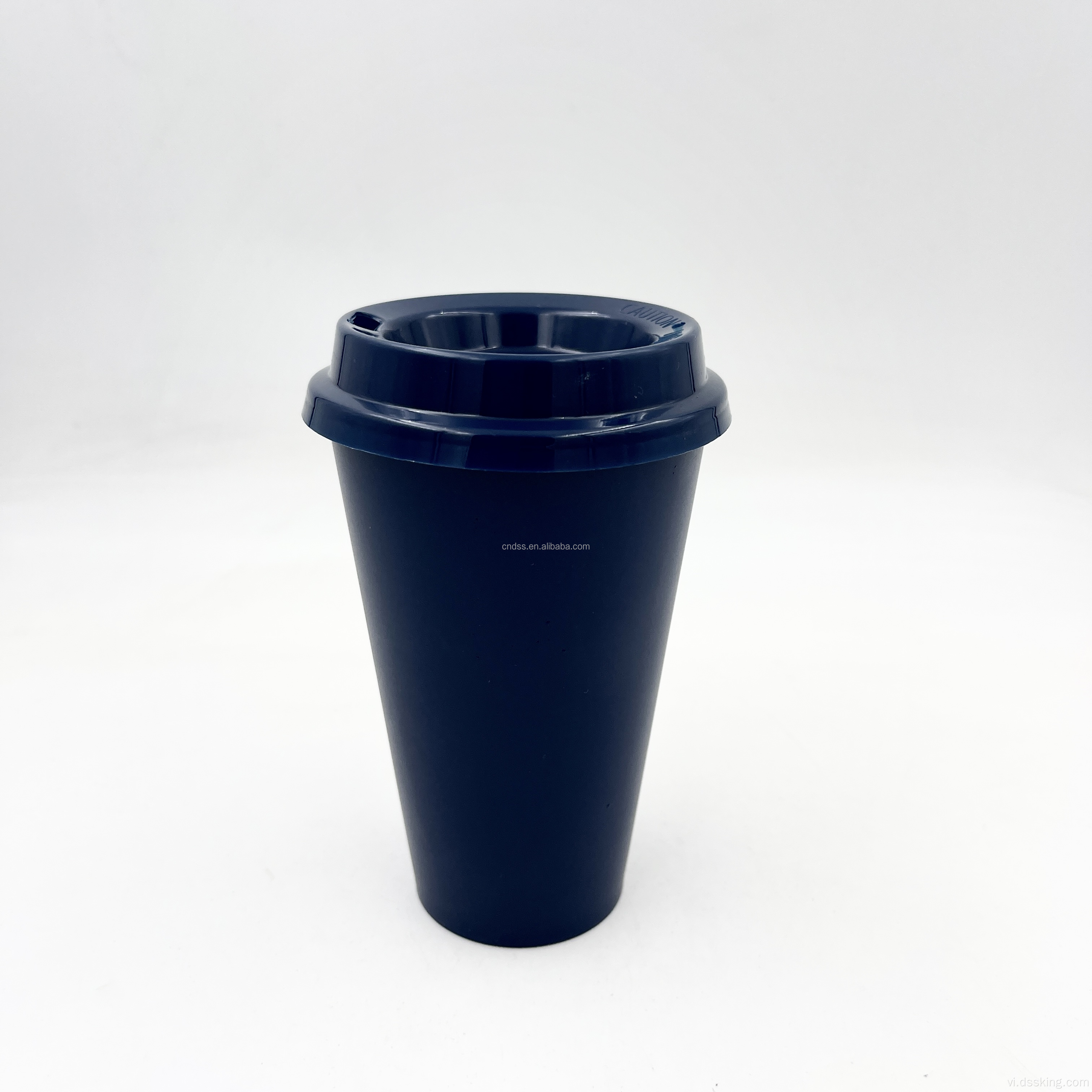 Double Wall PP Travel Mug 16oz 500ml cốc nhựa có thể tái sử dụng với nắp đậy