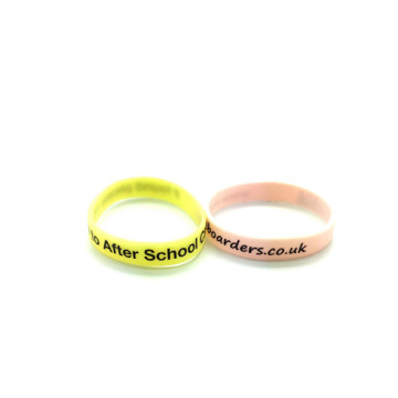 Personalized Printed Glow Silicone Bracelets - Junior