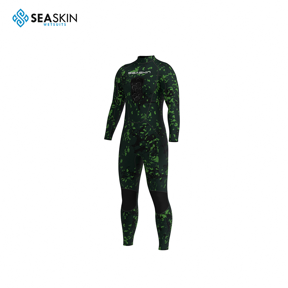 Seaskin Arka Zip Neopren Tek Parça Camo Wetsuit