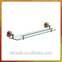 High Quality Antique Copper Wall-Mounted Bathroom Accessores Single Tier Glass Shelf 3351AB