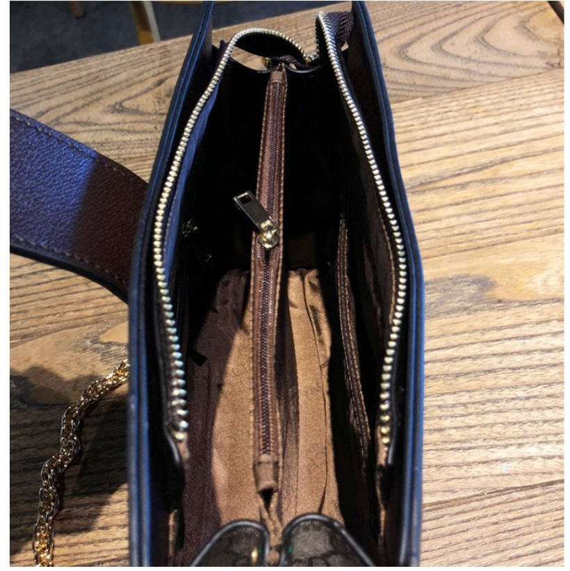 new design high quality women pu leather chain crossbody sling bag