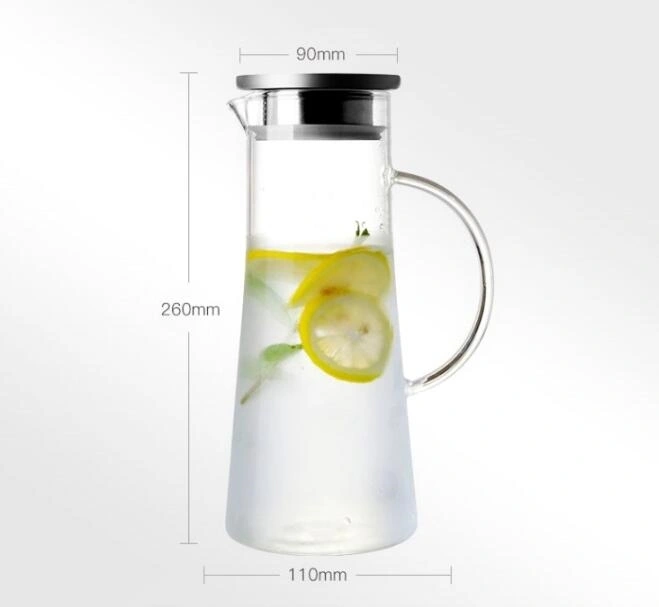 High Borosilicate Glass Cold Juice Kettle with Ss Materials Cap