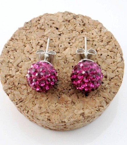 Shamballa colorés en gros boules Stud boucles d’oreilles pour les femmes