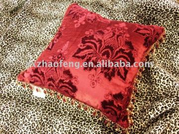 embroidered velvet cushion