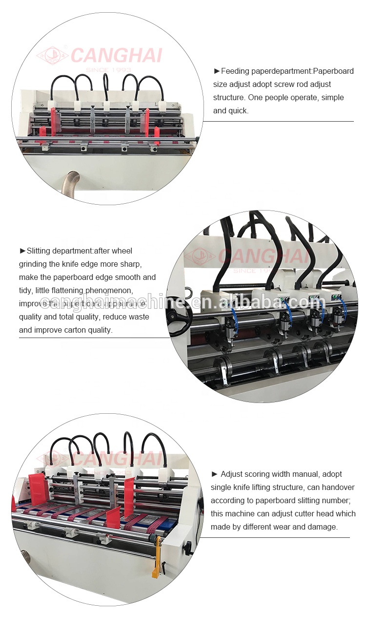 CANGHAI China corrugated cardboard thin blade slitter scorer cutting machine
