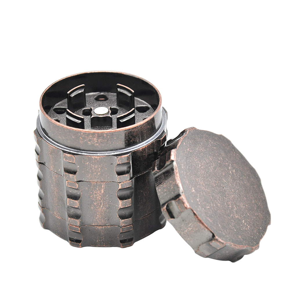 Heavy Duty Durable Zinc Alloy 45mm 4 parts Herb Grinder Weed Grinder with blade teeth herb crusher custom logo