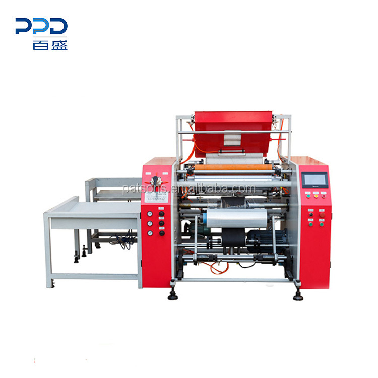 Cheap price 3 shaft stretch film slitting winding machine