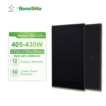 High Efficiency Renesola Solar Panels: N-Type 405W-430W Mono All-Black PV Panels