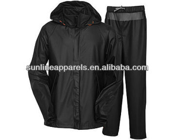 High quality adult pu rainsuit