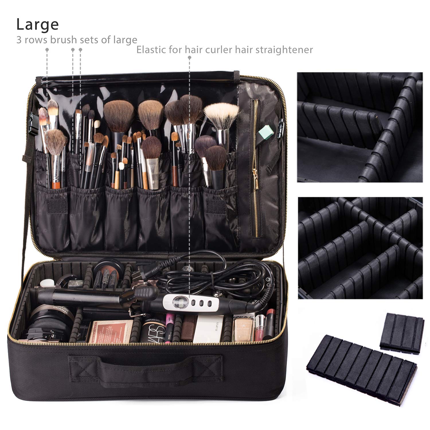Portable Makeup Bag EVA Professional Makeup Artist Bag with Adjustable Divider