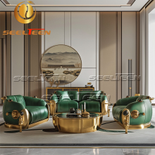 Modern Dark Green Leather Sofa for Living Room - Royal Green Couch 2022