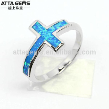 Synthetic opal gemstones ring 925 silver ring fashion