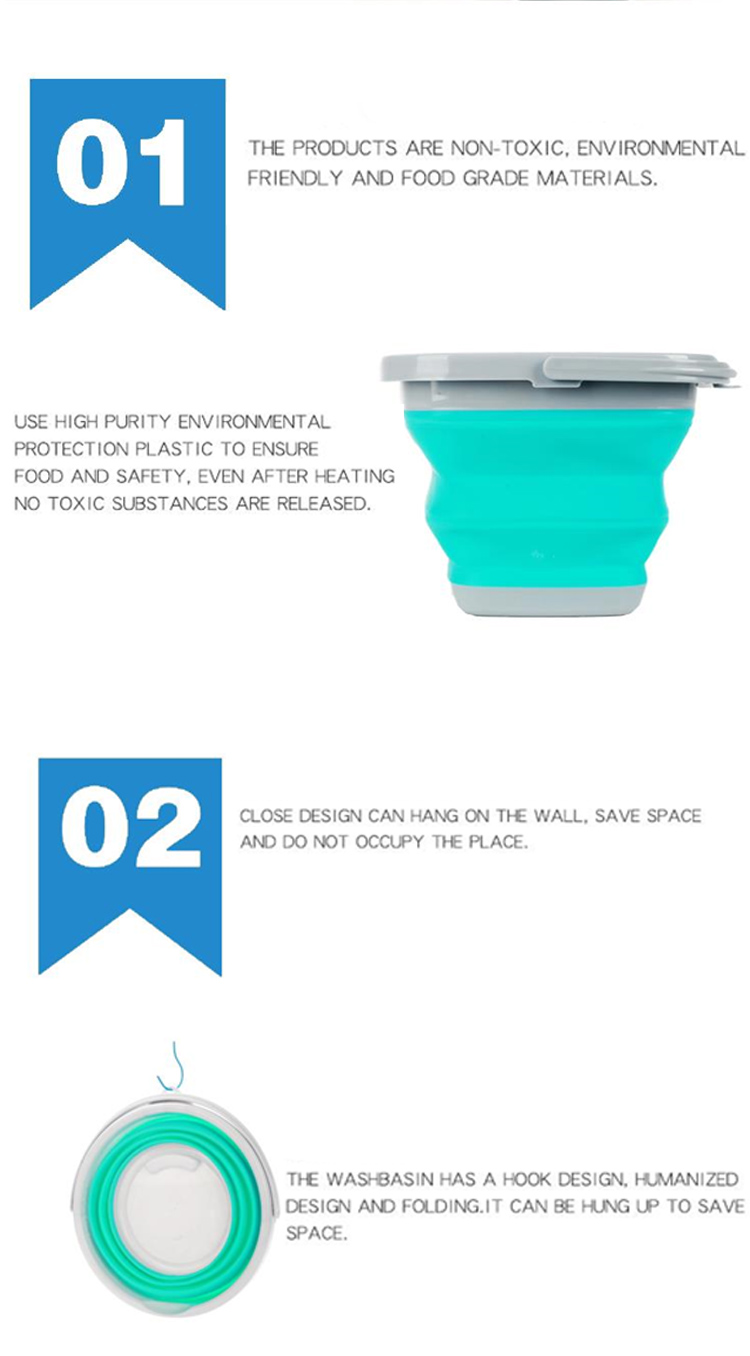 Folding Bucket Travel Portable Cheap Eco-friendly Plastic Folding Water Bucket