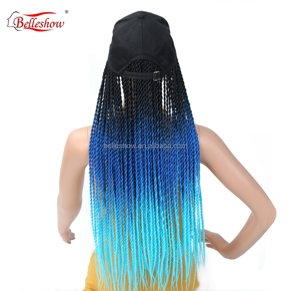 Hot sell 24 inch ombre synthetic braiding hair crochet braid hair ombre senegalese twist hair black basketball hat wig