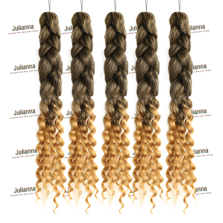 Julianna  Coi Leray Braids With Curls Synthetic Naturally Layered Curly Curled Pre Style Goddess Curl Braiding Hair