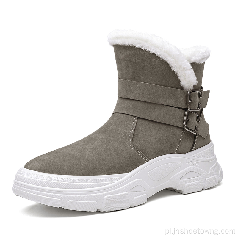 Męskie zimowe ciepłe obuwie do kostki Śniegowce
