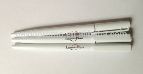 Plastic twist action ballpoint pen with silver/golden ring / hotels pens