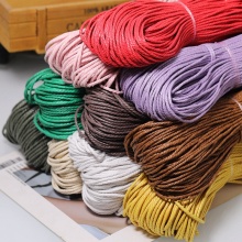 Handmade DIY Gold Tone Cotton Wax Rope Bracelet Necklace