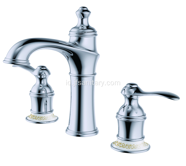 Bathtub Faucet Double Handle Deck Mount Chrome